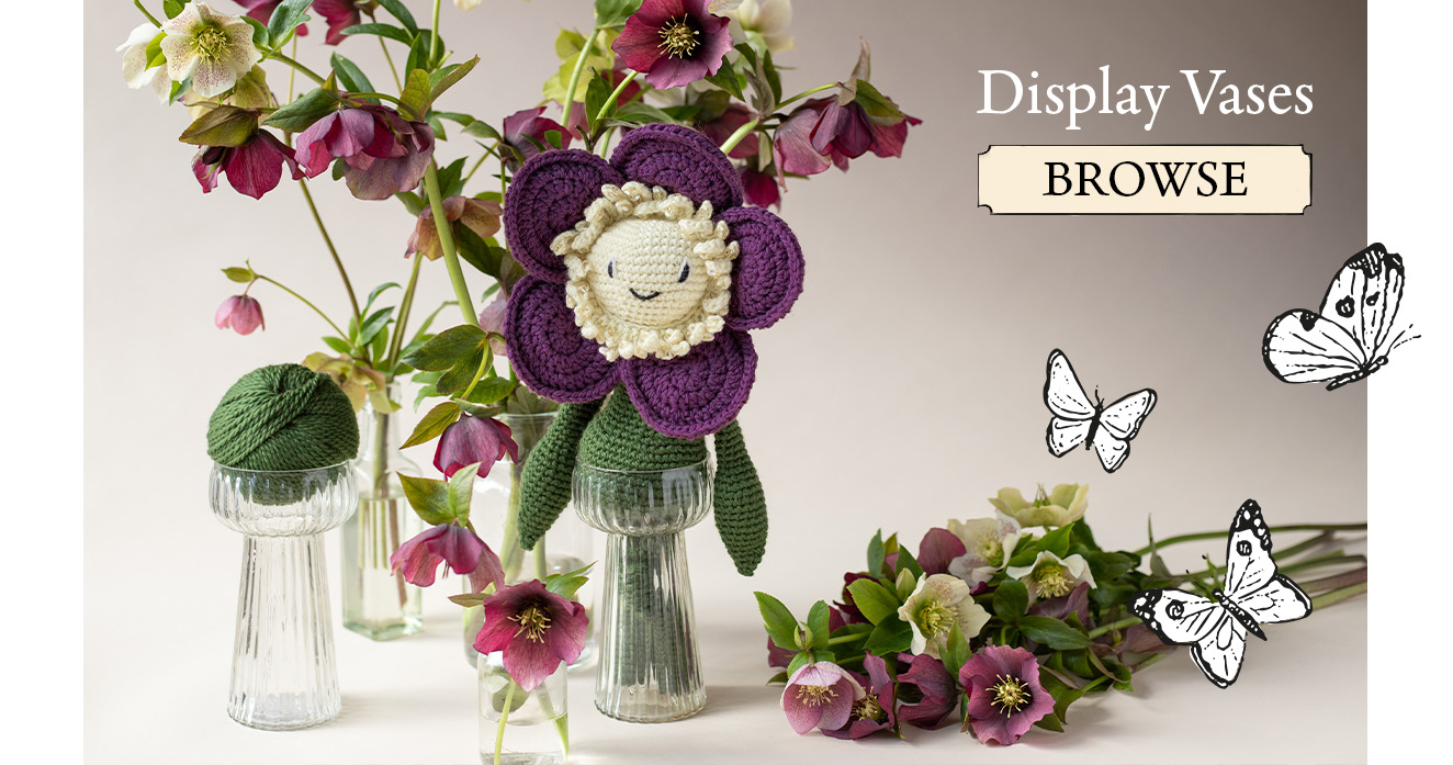 Glass vase display flowers toft